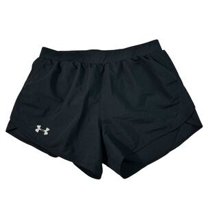 Under Armour Black Loose Fit Heatgear Lined Athletic Shorts Small Gym Athleisure